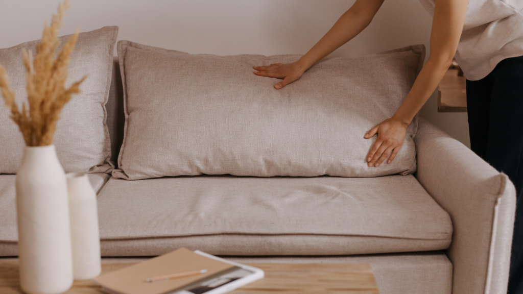 A sensory-friendly space with soft furnishings and calming colors.