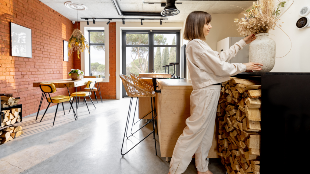 A stylishly decorated photoshoot location with new seasonal elements and fresh decor.