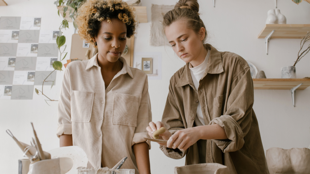  young women attending Creative Workshops and Classes in a house location