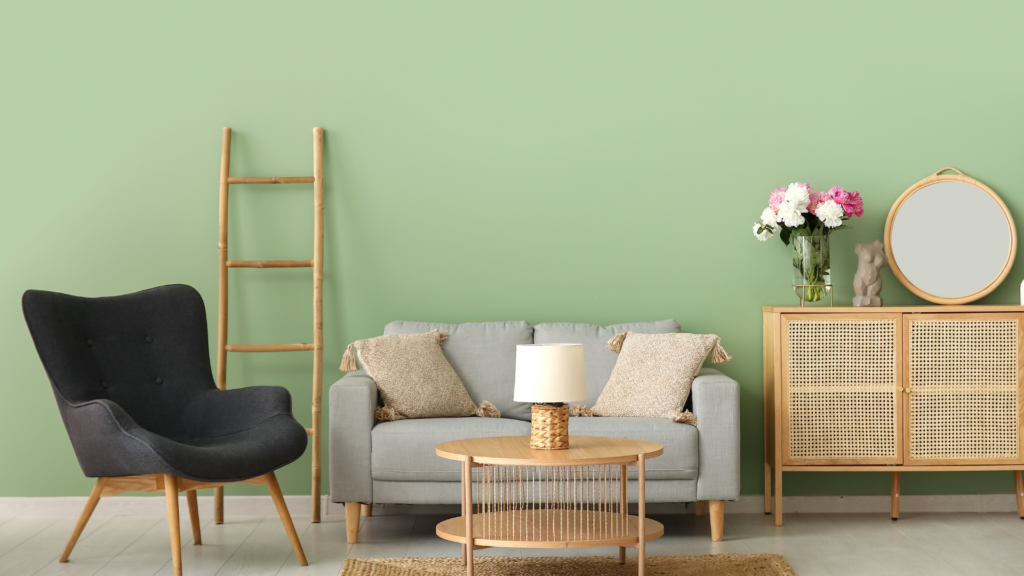 A neatly arranged and stylishly decorated photoshoot location.