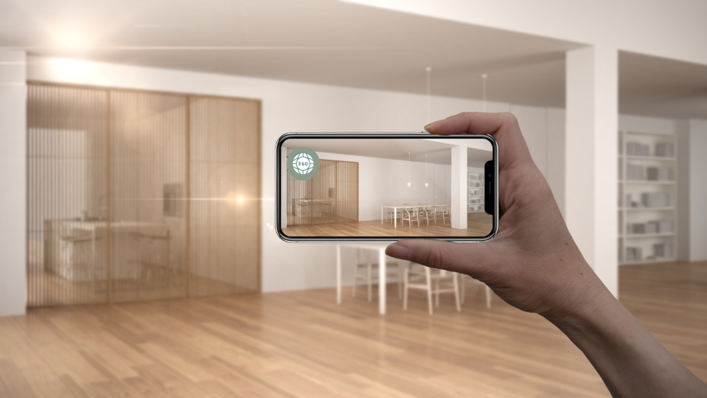 A virtual tour of a photoshoot location, allowing clients to explore the space online.